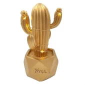 BUFFER® Led Işıklı Sevimli Kaktüs Dekoratif Masa Lambası Mini Biblo Gece Lambası-GOLD - 4
