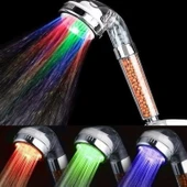 BUFFER® Renk Değiştiren Led Işıklı Su Tasarruflu Basınçlı Duş Başlığı - 1