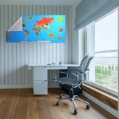 BUFFER® RenkliAtlas DünyaHaritası Manyetik Yapıştırıcı Gerektirmeyen Duvar Stickerı 118 CM * 56 CM - 5