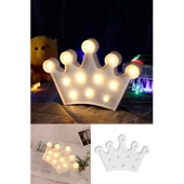 BUFFER® 3D Dekoratif Pilli Kraliçe Tacı Model Led Masa ve Gece Lambası - 5
