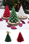 2'li Çam Ağacı Modelli Kırmızı Yeşil (Noel) Konseptli Masa Süsleme - 1
