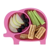 BUFFER® Bebek ve Çocuk için Sevimli Fil Model Desenli Yemek Bebek Mama Kabı Bölmeli Tabak - 1