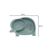 BUFFER® Bebek ve Çocuk için Sevimli Fil Model Desenli Yemek Bebek Mama Kabı Bölmeli Tabak - 3