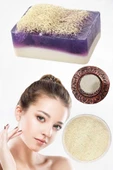 3'lü Yüz Temizleme Leke Akne Ölü Deri Peeling Ruşur Taşı Masaj Etkili Keçi Sütü Lavanta Sabun - 1