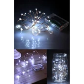 BUFFER® Pilli 5 metre Dekoratif Peri Led Beyaz Aydınlatma Süsleme Lambası - 5