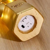 BUFFER® Led Işıklı Sevimli Kaktüs Dekoratif Masa Lambası Mini Biblo Gece Lambası-GOLD - 6