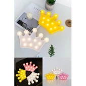 BUFFER® 3D Dekoratif Pilli Kraliçe Tacı Model Led Masa ve Gece Lambası - 6