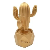 BUFFER® Led Işıklı Sevimli Kaktüs Dekoratif Masa Lambası Mini Biblo Gece Lambası-GOLD - 5