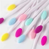 BUFFER® 2 Adet Dudak Fırçası Peeling Etkili Gözenek  Siyah Nokta Temizleyici Akne Giderici Çift Yönl - 5