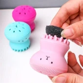 BUFFER® Peeling Etkili Mini El Yüz Cilt Temizleme Fırçası Silikon Temizlenmesi Kolay  Siyah Nokta Gi - 4