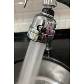 Krom 3 Fonksiyonlu Mutfak Lavabo Başlığı 360 Derece Döner Musluk Ucu - 2