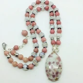 2434 Rubellite Rodonit Aytaşı el yapımı kolye - 1