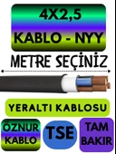 Öznur 4X2,5 NYY (Yeraltı Kablosu) Metre Seçenekli - 1