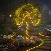 Güneş Enerjili Bahçe Aydınlatma 12 Metre Hortum Kaplama S-14 - 1