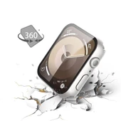 Apple Watch 45MM 7-8-9 SE Seri Uyumlu Starlight 360 Derece Koruma ve Temperli Cam Ekran Koruyucu  Gümüş thumbnail 3