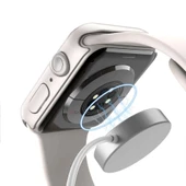 Apple Watch 45MM 7-8-9 SE Seri Uyumlu Starlight 360 Derece Koruma ve Temperli Cam Ekran Koruyucu  Şeffaf - 4