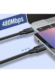 UGREEN USB-C 60W 3A QC PD HIZLI ŞARJ KABLOSU, 2 M  SİYAH - 10306 - 3
