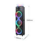 GD-3126 Dijital LED Göstergeli Mikrofonlu RGB TWS Üçlü 10 inç Stereo Bass Kablosuz Karaoke Hoparlör - 2