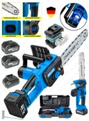 Alman Karbon Motor Şarjlı 21 Vf 3000 Mah Dijital Şarj Göstergeli Akülü Dal Kesme Budama Testere Makinesi - 2