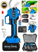 Alman 21V 3 Ah Kömürsüz Motor Akülü Bağ Makasi Dal Budama Kesme Makasi Makinesi Çantali - 1