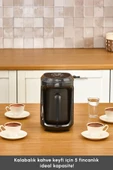 Karaca Hatır Hüp 2 in 1 Türk Kahve Makinesi / Filtre Kahve Makinesi 5 Fincan Kapasiteli Black thumbnail 6