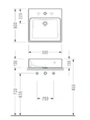 Serel Tezgah Üstü Kare Lavabo 50x50 Cm 2042TXS110H - 2