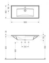 Serel Star 46x100 Cm Tezgah Etajerli Lavabo 3037TXS110H - 3