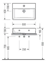 Serel Minimal Dikdörtgen Tezgah Üstü Çanak Lavabo 42x60 2047TDS110H - 2