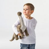 Yumuşak, Peluş Oyuncak 55 cm Gri Dinazor Oyuncak - 2