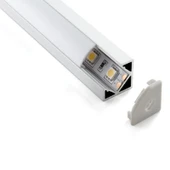 Köşe LED Profil Kanal Alüminyum Eloksallı 18x18mm Opak Şeffaf Pleksi Kapaklı Yan Kapak Alt Tutucu 1 Metre Şerit Aydınlatma 8987 thumbnail 1