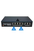 4 Port PoE + 2 Uplink 10/100 Switch (AN-1024MN) 60W AI Watchdog IP Kamera NVR Unmanaged PoE Switch - 1