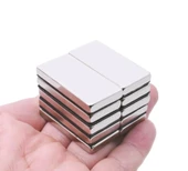 10 adet 40x20x5mm Neodyum Magnet Güçlü N35 Mıknatıs Köşeli Nikel Kaplama - 1