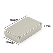 10 adet 40x20x5mm Neodyum Magnet Güçlü N35 Mıknatıs Köşeli Nikel Kaplama - 4