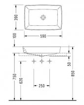 Serel Rita Tezgah Üstü Lavabo 39x59 cm RT47DXS110H - 2