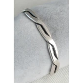 Otantik Gümüş Renk Motif İşleme Plaka Erkek Bileklik - 1