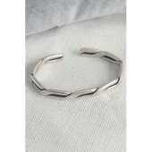 Otantik Gümüş Renk Motif İşleme Plaka Erkek Bileklik - 2