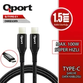 QPORT Q-TYPE-C1 1.5metre TYPE-C Görüntü Kablosu thumbnail 1