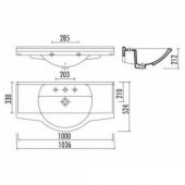 Creavit Selin 100 cm Etajerli Mobilya Dolap Uyumlu Lavabo SL100 - 2