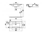 Creavit Su 45x80 cm Dolap Mobilya Uyumlu Lavabo Etajerli SU080 - 2