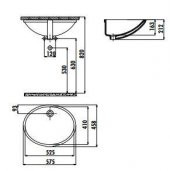 Creavit 40x52 cm Tezgah Altı Lavabo TP205 - 2