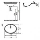 Creavit 36X50 cm Tezgah Altı Lavabo TP216 - 2