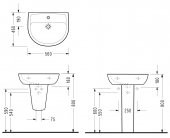 Serel Etna 46x56 cm Tam Ayaklı  Lavabo EN01+F005 - 2