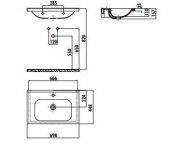 Creavit İdeal 45x70 cm Etajerli Mobilya Dolap Uyumlu Lavabo ID070 - 2