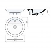Creavit 51 cm Tezgah Üstü Çanak Lavabo TP244 - 2