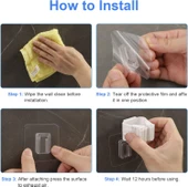 3B Trend 8 Adet Süpürge Tutucu Duvar Kendinden Yapışkanlı Duvar Delme Gerektirmez Tutucu (Beyaz) thumbnail 5