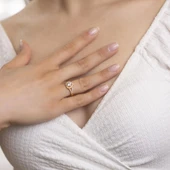 Yiğitbaşı Gold 22 Ayar Kalpli Baget Yüzük 3164 - 1