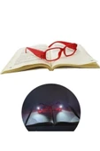 DİNÇ Kırmızı Led Işıklı Kitap Okuma Gözlüğü Camsız - 1