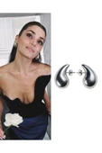 Look Like Italyan Damla Çelik Küpe - 3cm Boy - Silver - 2