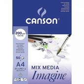 Supertrend Mix Media Imagine Çok Amaçlı Eskiz Çizim Defteri Blok 200 gr. A4 50 yaprak - 1