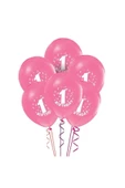 Vip-Aksesuar 1 Yaş Baskılı Pembe Balon 25 Adet - 1